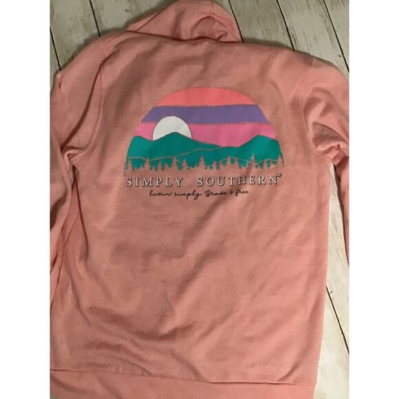 Simply Southern Collection Hoodie Sweatshirt size Medium Pink - Picture 7 of 7